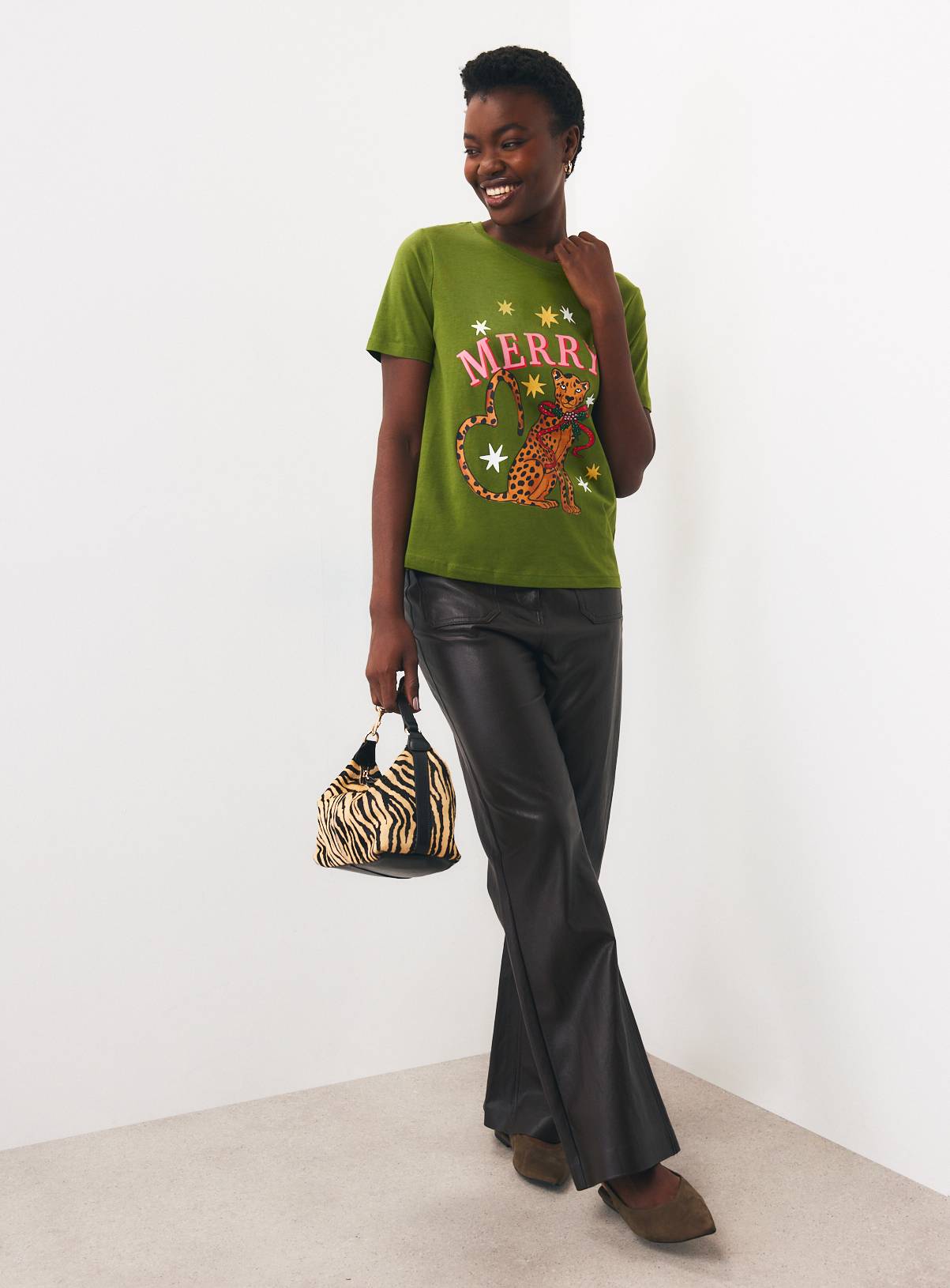 Christmas Leopard Regular T-Shirt 14 - Image 2